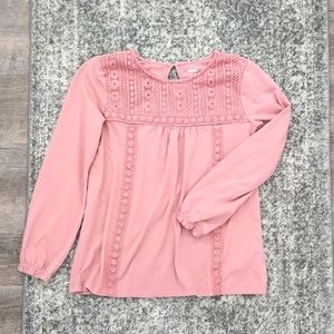 🌷 Pick 5 for 20🌷.  Old Navy Rose Pink Blouse girls L (10-12)